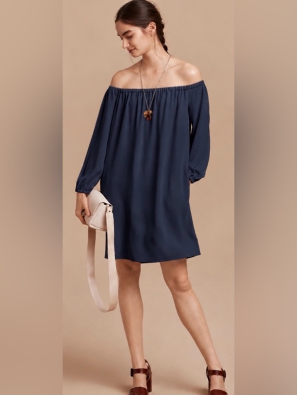 Aritzia Wilfred Durée Off-the-Shoulder Mini Dress
